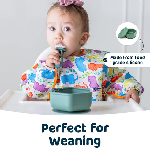 Tiny Twinkle Silicone Suction Bowl with Lid for Baby and Toddler - 100% Silicone - BPA Free - Microwave Safe - Suction Bowls For Baby, Snack Conta...