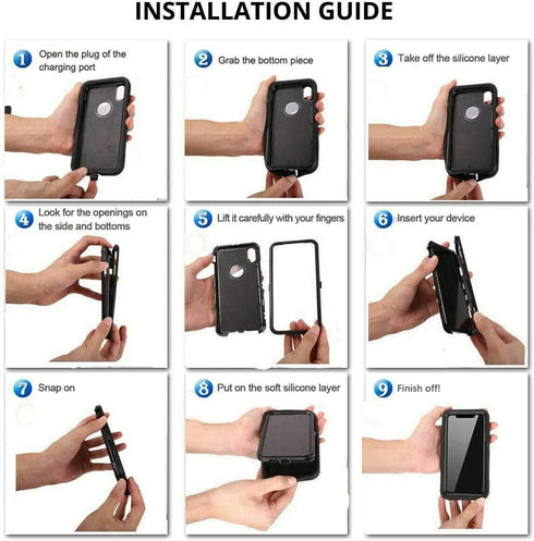 Defender Case Designed for iPhone 12 Pro Max, Protective Defender Shockproof Hybrid Case Dual Layer Design Hard Cover Compatible with iPhone 12 Pr...
