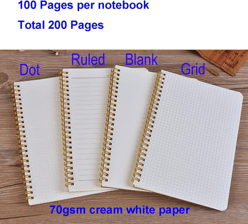 YYaaloa 2pcs Spiral Notebooks A5 6x8 Soft Cover Journals Planners 200 Pages Wirebound Memo Notepads Diary Notebook With black Pen For Work School ...