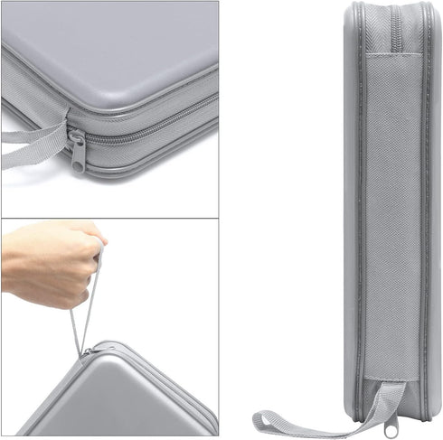 CD Case holder, 80 Capacity CD/DVD Case Holders Wallet Hard Plastic CD DVD Disc Cases Storage Binder for Car Home Office Travel (Grey)...