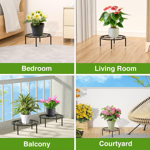 10.24IN Short Plant Stand-Heavy Duty Flower Pot Stand, Potted Plant Holder, Anti-rust Metal Plant Pot Shelf for Room Indoor and Outdoor Courtyard,...