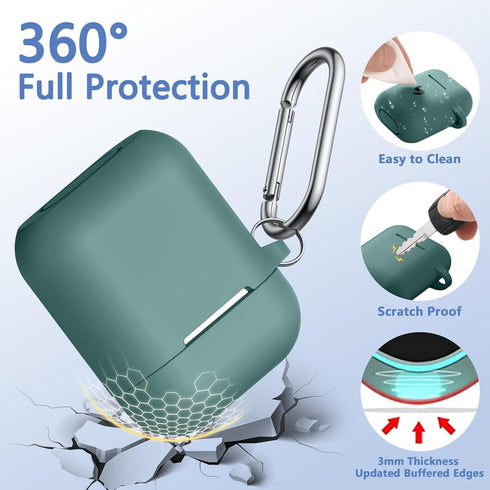 Lerobo Airpods Case Cover, with Cleaner Kit and Magnetic Airpod Strap Anti-Lost Cord Sports Lanyard,Soft Slicone Cover Compatible with Apple AirPo...