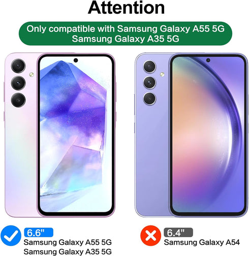 ivoler 2 Pack Screen Protector for Samsung Galaxy A35 5G 2024 Released/Samsung Galaxy A55 5G 2024 Released with Tempered Glass with Transparent HD...