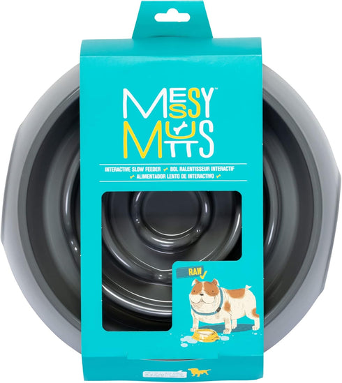 Messy Mutts Interactive Slow Feeder | Puzzle Slow Feeder Dog or Cat Bowl | Enrichment Food Dish to Slow Eating, Prevent Bloating | 9.8” x 2.2” | 3...
