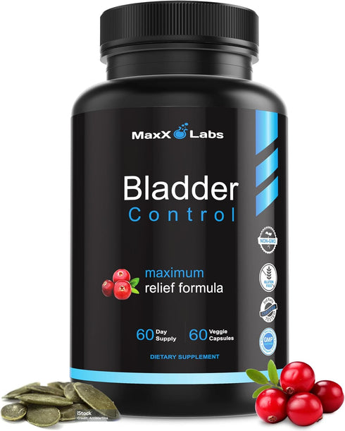 Bladder Control Supplement - Overactive Bladder Control Pills - Potent Blend of Pumpkin Seed Oil, Cranberry Extract & Vitamin D3 - Urinary Tract I...