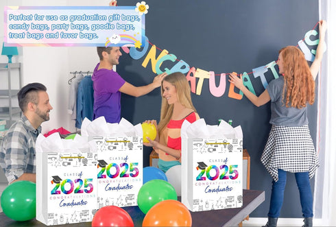 FaCraft Graduation Gift Bags 2025-13" Large Class of 2025 Grad Gift Bag with Tissue Paper for Him Her High School College Senior Junior 8th Grade ...