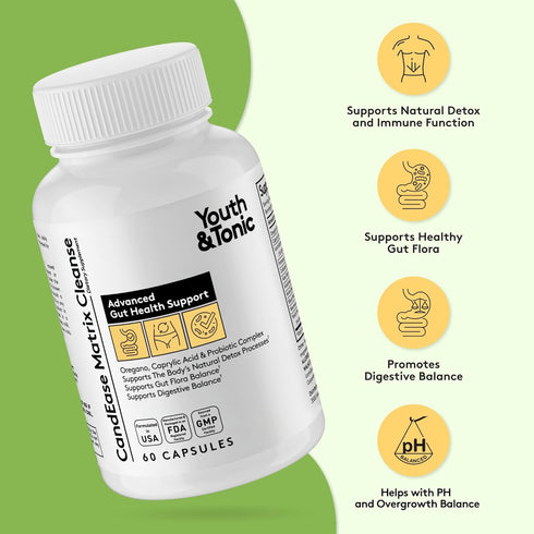 CandEase & Complete Detox Pills | Body Alkalise Restoring Normal Acidity Level | Digestive Balance & Gut Health Support | Cleanse Complex wIith Mo...
