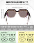 Meeloog Polarized Fit Over Glasses Sunglasses for Women Men, Square Oversized Lightweight Shades for Driving Riding MST2106...