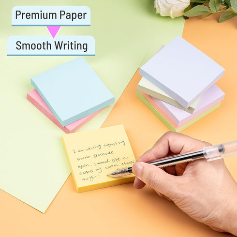 Sticky Notes 3x3 Inches, 8 Pads, 800 Sheets, 8 Color Sticky Note Pads, Premium Sticky Pads, Sticky Notes Bulk, Self-Stick Note Pads, 100 Sheets/pa...