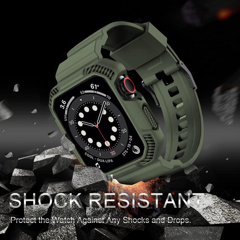 OROBAY Compatible with Apple Watch Band 41mm 40mm 38mm with Case, Shockproof Rugged Band Strap for iWatch SE2 SE Series 9/8/7/6/5/4/3/2/1 41mm 40m...