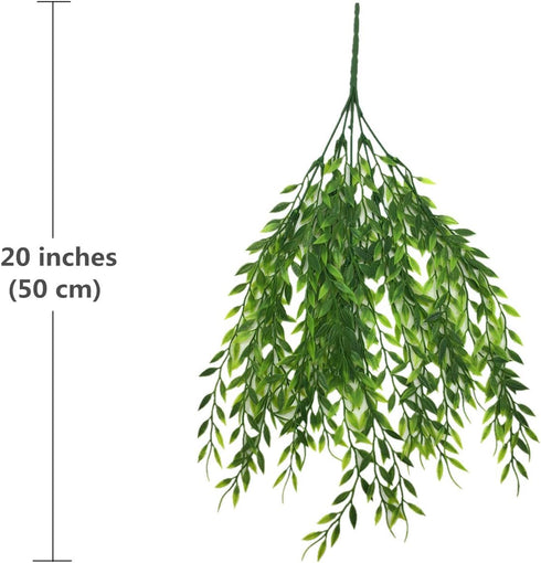 CATTREE Artificial Weeping Willow, Plastic Plants Greenery Leaves Fake Hanging Vine Faux Ivy Garland UV Resistant for Indoor Outdoor Garden Basket...