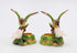 Fine Porcelain Hummingbird with Apple Cherry Blossom Flowers Taper Candle Holder Pair Figurine, 3-5/8" H...