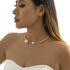 Elegant Metal Big Ball Collar Necklace Pearl Open Clavicle Chain Long Tassel Pearls Pendant Necklace Statement Beaded Link Chain Choker Necklace f...