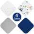 Viviland Baby Washcloths, Super Soft Baby Bath Towels for Newborn 24 Pack, Absorbent Face & Body Wash Cloth for Baby Girl, Blue-Giraffe Pattern, 9...