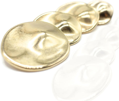 Gold Metal Shank Buttons - 12 Pcs - 4 Size Options - Luxury Wrinkle Round Wave Metal Shank Buttons for Men Women Blazer Coat Uniform Shirt Suit an...