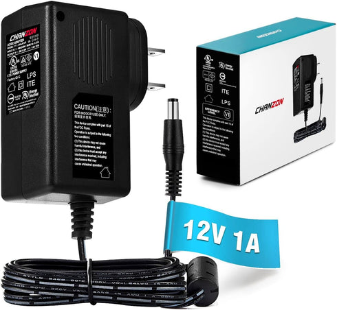CHANZON 12V 1A 12W Power Supply AC DC Switching Adapter, 12 Volt 1 Amp AC/DC Wall Wart Converter Transformer, 100-240v 50 60HZ Input with 12vdc 10...