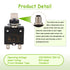 30A Manual Reset Push Button Circuit Breaker 125/250V AC 50V DC Thermal Overload Protector with Quick Connect Terminals and Waterproof Button Caps...