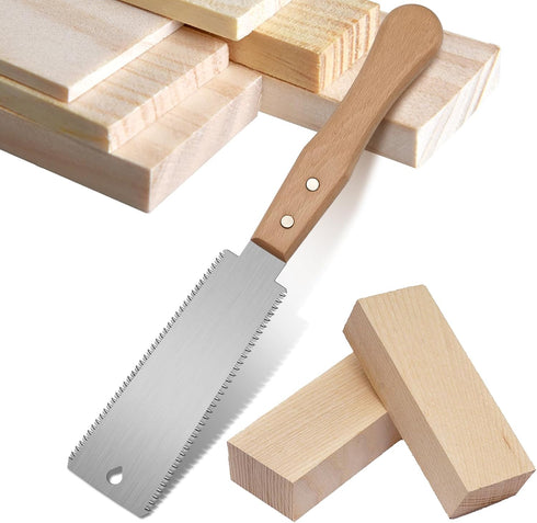 6 Inch Hand Saw, Japanese Pull Saw Double-sided Fine Teeth Wood Saw for Hardwood & Softwood Woodworking Trim (15/17TPI)...