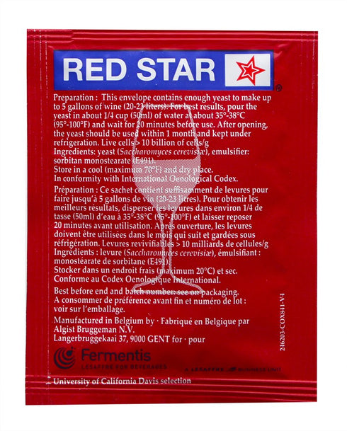 Wine Yeast Red Star Premier Classique Formerly Montrachet For Wine Making x10...