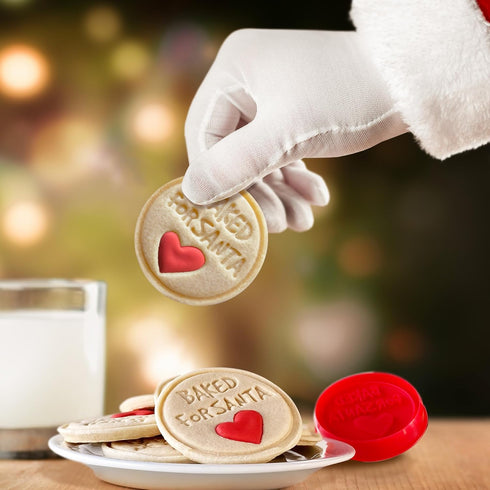 R&M Baked for Santa Pastry and Cookie Stamper, Christmas Cookie Stamper - Red, 2.5"...
