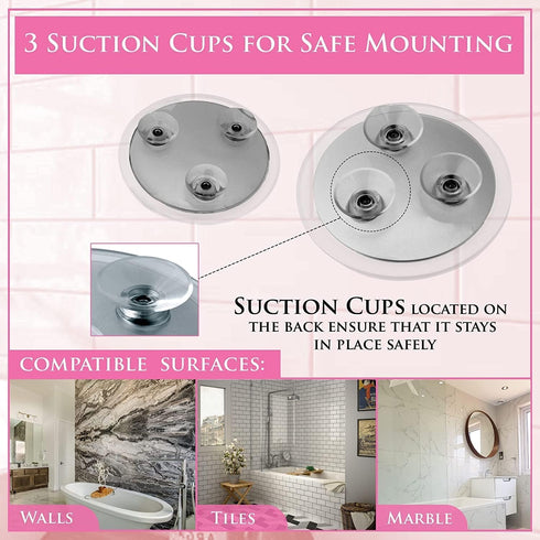 MIRRORVANA 20X & 15X Magnifying Mirror Set with 3 Suction Cups Each - Compact & Travel Ready Mirror for Makeup - Sizes: 6" and 4" Wide...