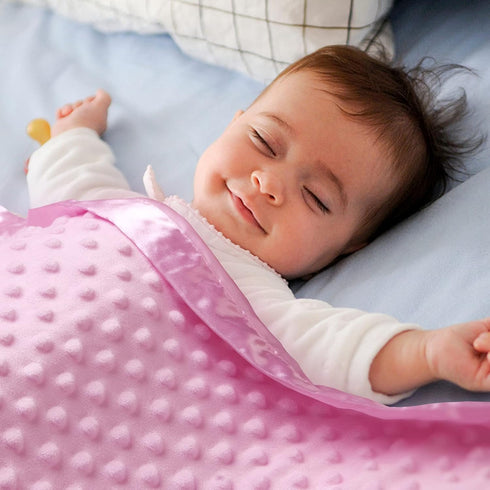 Pro Goleem Baby Soft Minky Dot Blanket with Silky Satin Backing Baby Gifts for Girls?Pink, 30’’ x 40’’?...