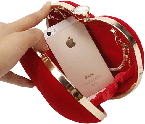 Women Heart Shaped Handbag Mini Clutch Chain Purse Chic Shoulder Bag Evening Tote...