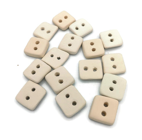 Blank Handmade Ceramic Bisque Sewing Buttons Ready To Paint, Large Unpainted Flat Button For Knitting Or Crochet, Novelty Customizable Buttons (20...