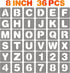BAMIDELE 8 Inch Letter and Number Stencils, 36 Pcs Reusable Plastic Alphabet Spray Paint Stencils for Painting on Wood, Wall, Fabric, Rock, Chalkb...