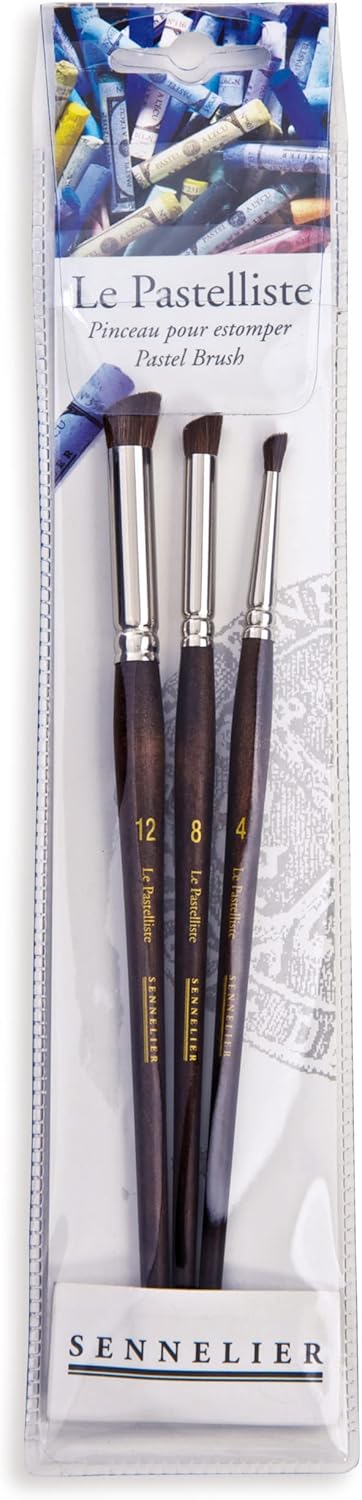 Sennelier Le Pastelliste Brush Set, 3 Count (Pack of 1), Brown...