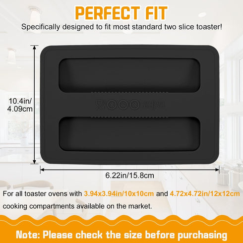 Toaster Cover 2 Slice, 2 Pack Toaster Covers, 6.22x4.09in Silicone Toaster Lid Bread Washable Machine Cover Toaster Oven Cover Kitchen Appliance C...