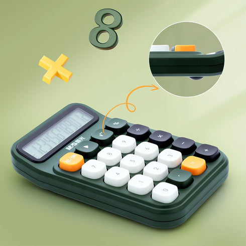 M&G Desk Calculator with Mechanical Buttons, 12 Digit Large LCD Display, Big Button Calculator for Office Home School, Bottom Antiskid, Battery In...