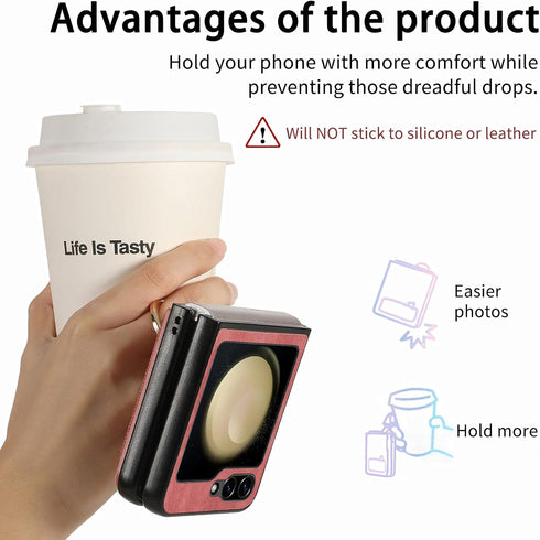 Asuwish Compatible with Samsung Galaxy Z Flip 5 5G 2023 Wallet Case and Card Slot Full Body Protective Case Metal Ring Holder Stand Kickstand Cell...