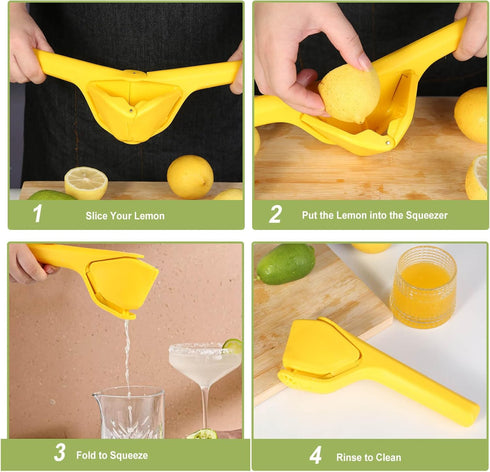 Lemon Squeezer, Effortless Manual Flat Lime Juicer Squeezer, Hand Citrus Press, Folds Design For Saving Space Storage, Easy to Make Juice From Lem...