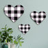 Jetec 3 Pcs Heart Shaped Wood Sign Gray Purple Buffalo Plaid Decor Wooden Heart Wall Sign Rustic Hanging love Plaque Wall Decor for Kitchen Bedroo...
