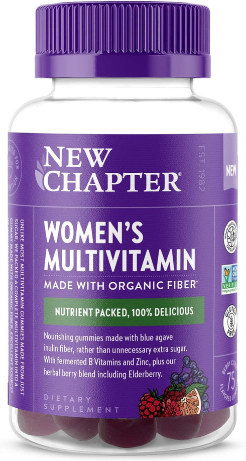 New Chapter Women’s Multivitamin Gummies - 66% Less Sugar, Women’s Gummy Vitamins with Vitamin C, D3 & Zinc, Non-GMO, Gluten Free, Berry-Citrus, 7...
