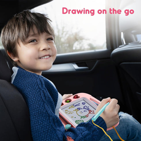 SGILE Magnetic Drawing Board for Kids, Colorful Erasable Doodle Board with Magnet Pen, Painting Sketch Pad with Three Stamps, Travel Toy, Birthday...