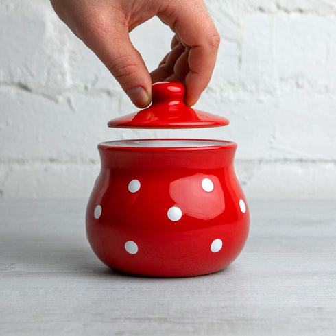City to Cottage Ceramic Sugar Bowl with Lid, 10oz Sugar Contanier for Coffee Bar, Sugar Dispenser Bowl, Salt - Condiment Pot for Kitchen Counter, ...