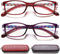 EYEURL Lightweight Flexible Reading Glasses for Women - 2 Pack Blue Light Blocking Computer Readers +3.50 Magnification TR90 Eyeglasses and Hard C...