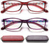EYEURL Blue Light Blocking Readers for Women - 2 Pair Ladies Computer Reading Glasses +1.25 Stylish Rectangular Frames Blue Ray Eyeglasses...