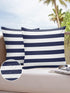 Outdoor Waterproof Pillow Covers for Patio Furniture Solid Nautical Striped Decorative Throw Pillow Cover Navy Blue Pillowcases Set of 2 Cushion C...