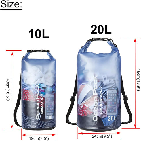 Floating Waterproof Dry Bag for Women Men,10L/20L Roll Top Lightweight Waterproof Dry Storage Bag Backpack For Watersports,Travel,Swimming,Boating...