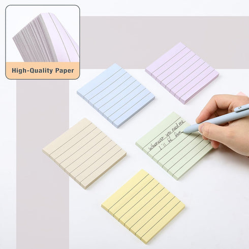 Mr. Pen- Lined Sticky Notes 3x3, 12 Pads, 720 Sheets in Total, Morandi Colors, Sticky Notes with Lines, Sticky Note Pads, Sticky Pads, Sticky Note...