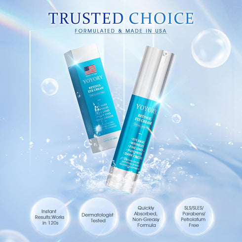 Retinol Under Eye Cream - Anti Aging Eye Cream for Dark Circles and Puffiness, Wrinkles, Fine Lines Eye Bags Treatment Skin Care Hydrates & Lifts ...