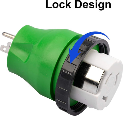 RVGUARD 3 Prong 15 Amp to 50 Amp RV Adapter Plug with Locking Connector, 5-15P to SS2-50R Locking Connector...