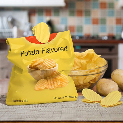 Genuine Fred, POTATO CLIPS, Set of 4, Wavy Chip Bag Closures, Chip Clips, Bag Clips, Patented Design...