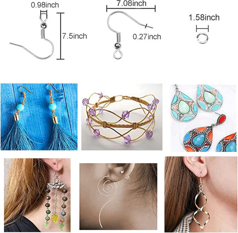 5 Colors Earring Hooks Kit Hypoallergenic Ear Wires and 1000pcs Jump Rings for Earrings Making Jewelry Making Findings...