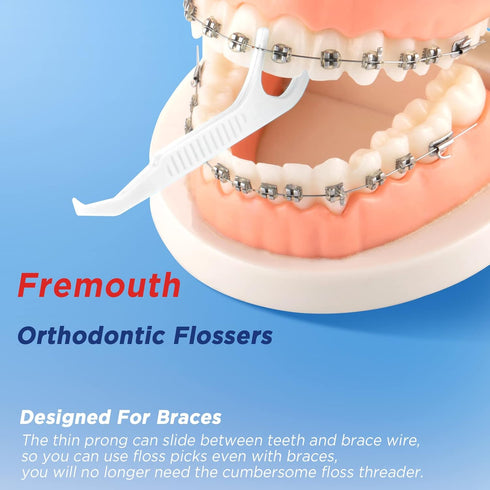 Individually Wrapped Orthodontic Flossers for Braces - Ortho Dental Floss Picks, 75 Count (Pack of 1)...