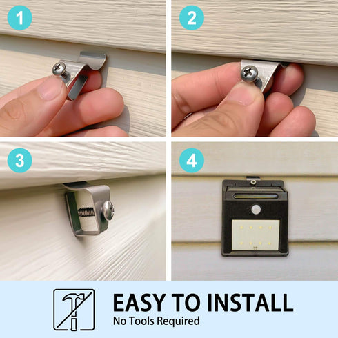 No-Hole Needed Vinyl Siding Clips Hooks Hanger for Hang Solar Powered Lights on Vinyl Siding with No Nails No Drilling, Easy removal (10 Pack)...