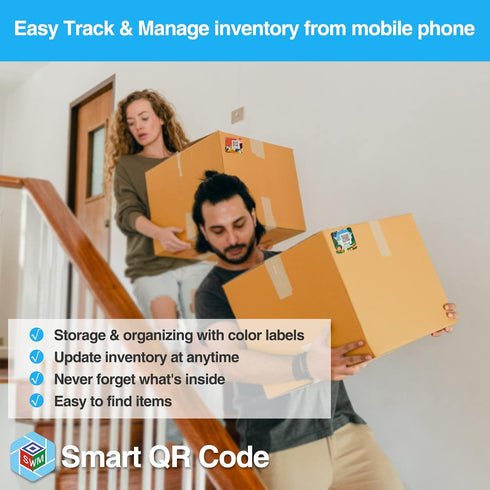 Cute Animal QR Code Labels for Storage & Organization Smart Moving Label Pack and Track QR Code Stickers for Inventory, No Need Download APP...